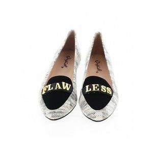 Women Qpid Off White Black Flawless Flaw Less Flat Slip On Shoe Size 5.5 M